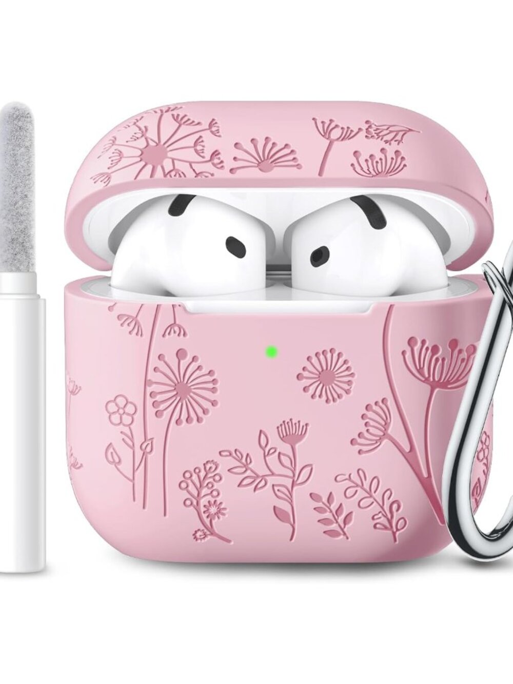 for AirPods 4 and AirPods 5 Case with Cleaner Kit & Keychain, Pink